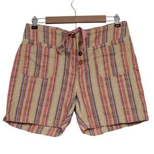 Sundance Shorts Size 4 Rainbow Colorful Festival Boho Cotton Linen Tie Waist